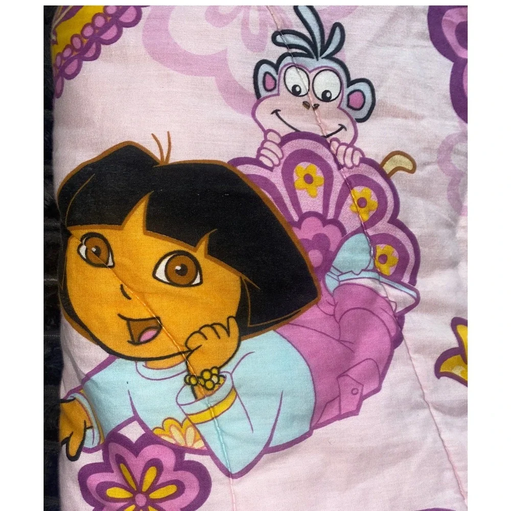 Y2K Vintage Dora The Explorer Comforter Reversible Twin Full Pink Nickelodeon